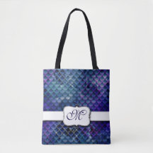 Snyggt Sjöjungfru monogrammad Tote Bag