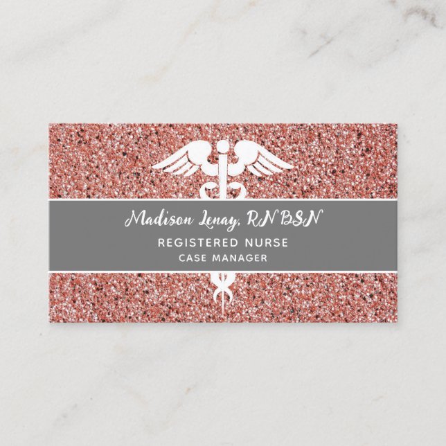 Snyggt Sjukvård vid Rosa vid Ro vid Guld Visitkort (Framsida)