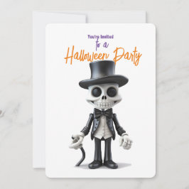 SNYGGT SKELETON I BLACK KOSTYM HALLOWEEN FEST INBJUDNINGAR
