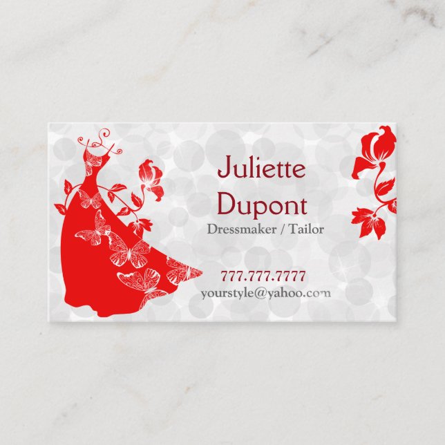 Snyggt Skräddarsskräddarsydd skalad röd Visitkort (Framsida)