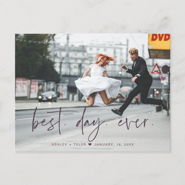 Snyggt-skript | Bröllop Photo Tack Vykort (Framsida)