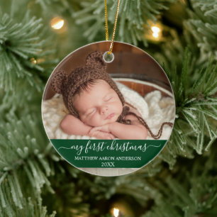 Snyggt Skript Grönten Min första jul-Baby Julgransprydnad Keramik