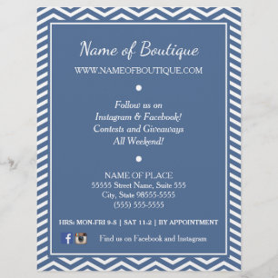 Snyggt Slate Blue Chevrons Boutique Events Reklamblad