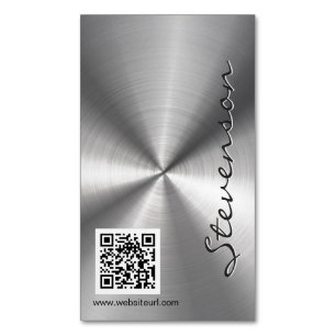 Snyggt Slever Radial Metallic-kontroll med QR-kod Visitkortmagnet