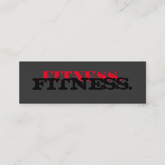 Snyggt Smala Affärskort Grått Fitness  Mini Visitkort (Framsida)