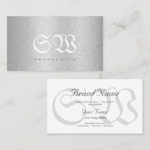 Snyggt Snake Mönster Light Silver Färg Monogram Visitkort