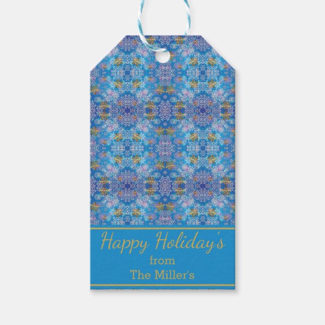 Snyggt Snöflingor Presentetikett (Framsidan)