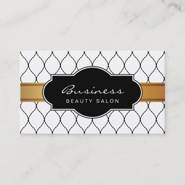 Snyggt Snöre Beauty Salon Möte Tidsbeställning Kort (Framsida)