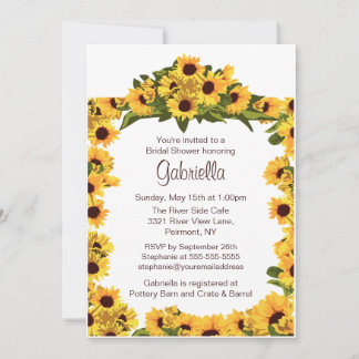 Snyggt Solros Ram Möhippa Inbjudan