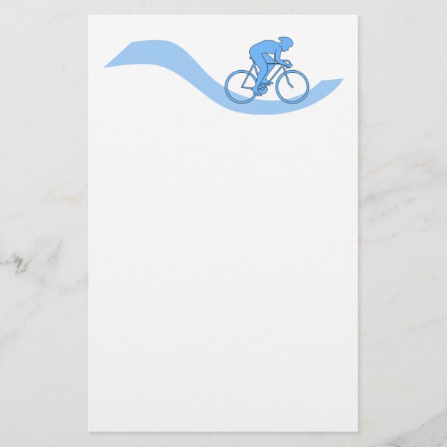 Snyggt som cyklar Themed design i Blue. Brevpapper (Framsida)