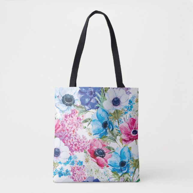 Snyggt sommarBlommönster | Tote Bag Tygkasse (Framsida)