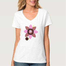 Snyggt Sommardams Rosa Brown Blommkläder T Shirt