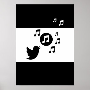 Snyggt Songbird Black and White Poster