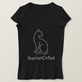 Snyggt SophistiCATed Minimalistic Cat Design T Shirt