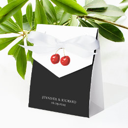 Snyggt Söt Chic Red Cherry Black White Bröllop Presentaskar