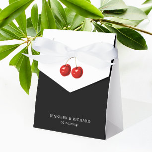 Snyggt Söt Chic Red Cherry Black White Bröllop Presentaskar