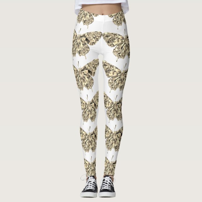Snyggt söt-fjärilspapper leggings (Framsida)