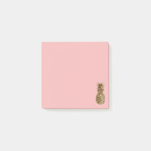 Snyggt söt giftigt guld & pastel rosa ananas post-it block