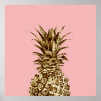 Snyggt söt giftigt guld & pastel rosa ananas