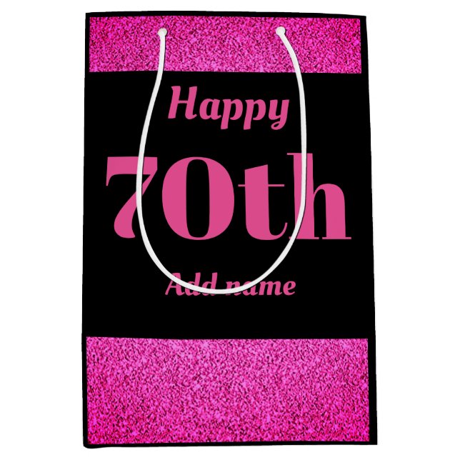 Snyggt söt personlig födelsedagspressepåse 70:e fö (Framsidan)