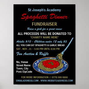 Snyggt Spaghetti Dinner Fundraiser Event Poster