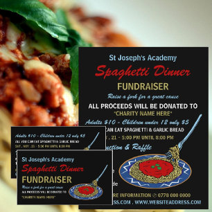 Snyggt Spaghetti Dinner Fundraiser Event Visitkort