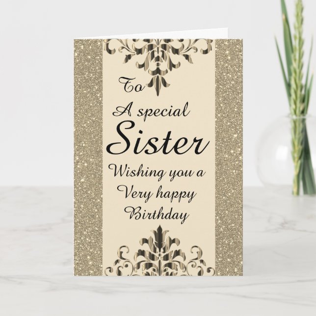 Snyggt speciell syster Birthday Card Helgkort (Framsida)