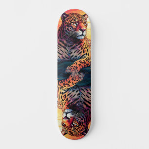 Snyggt spegelbild tropisk tiger skateboard