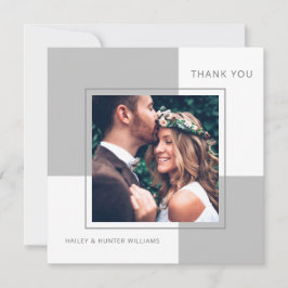 Snyggt Square Bröllop Tack med Photo Kort