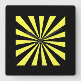 Snyggt Starburst Clock. Art Deco-titta. Fyrkantig Klocka