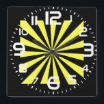 Snyggt Starburst Clock. Art Deco-titta. Fyrkantig Klocka<br><div class="desc">Snyggt Art Deco Starburst klocka. Underbar i vilket rum som helst!</div>