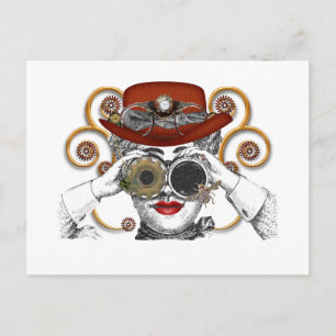 snyggt steampunkad steampunk kille vykort