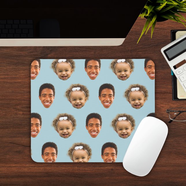 Snyggt Steel Blue Mamma Gift - 2 Ansikte Photo Anp Musmatta (Cute Steel Blue Mom 2 Face Photo Personalized Mouse Pad
)