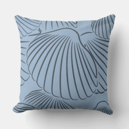 Snyggt Steel-Blue Seashell Mönster Dekorativ kudde