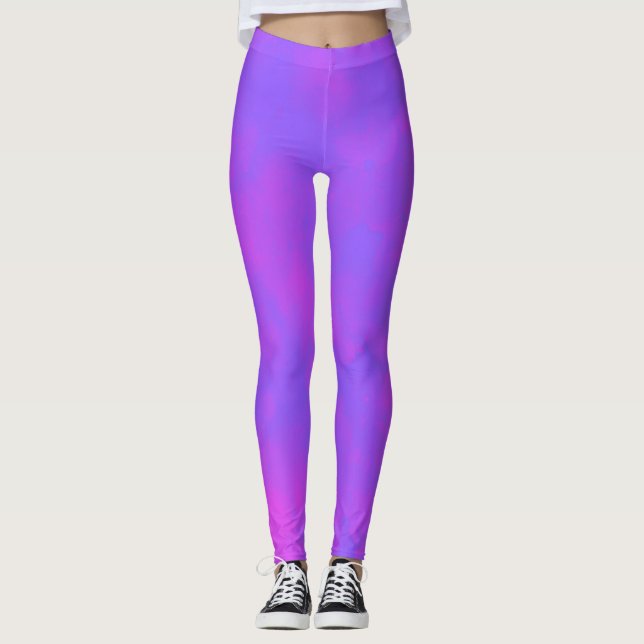 Snyggt Storm Cloud, effekt Blå Rosa Leggings (Framsida)