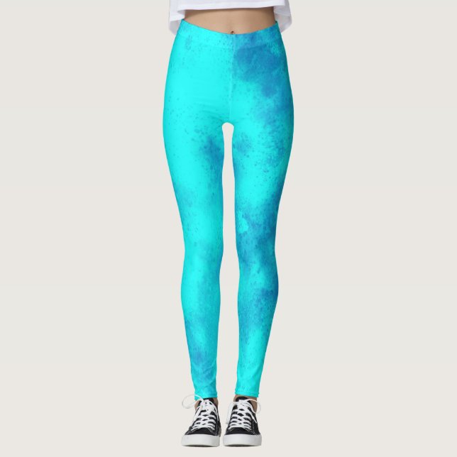 Snyggt Storm molneffekt blått Leggings (Framsida)