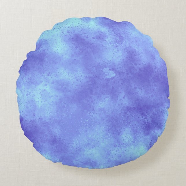 Snyggt Storm molneffekt mönster pastel blue Rund Kudde (Framsidan)