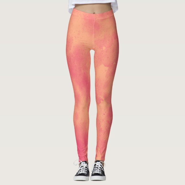 Snyggt Storm molneffekt Persika Leggings (Framsida)