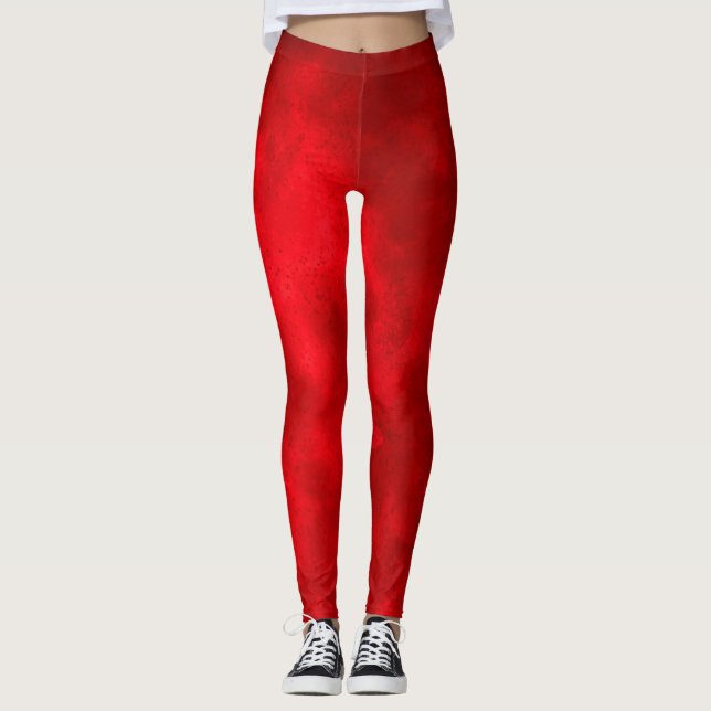 Snyggt Storm molneffekt Röd Leggings (Framsida)
