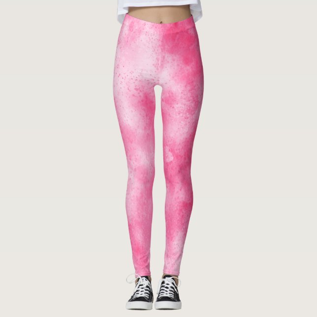 Snyggt Storm molneffekt, Rosa Leggings (Framsida)