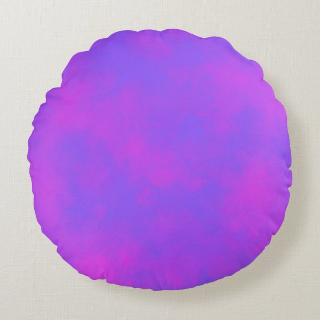 Snyggt Storm-molnet, effekt mönster rosa blue Rund Kudde (Framsidan)