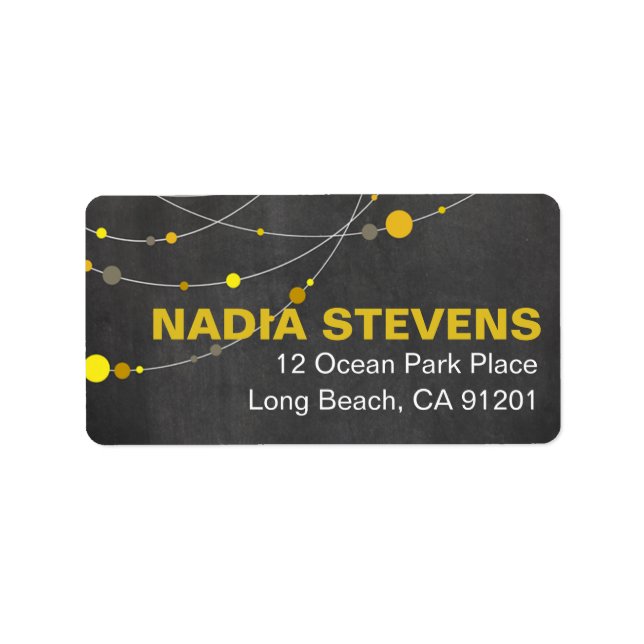 Snyggt Strands | gult av kretskort Adressetikett (Framsidan)