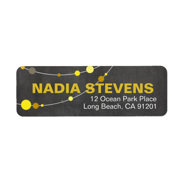 Snyggt Strands | gult av kretskort Returadress Etikett (Framsidan)