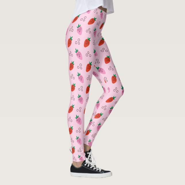 Snyggt Strawberry Mönster Leggings (Höger)