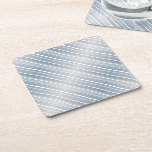 Snyggt stripe grått-blått underlägg papper kvadrat (Vinklad)