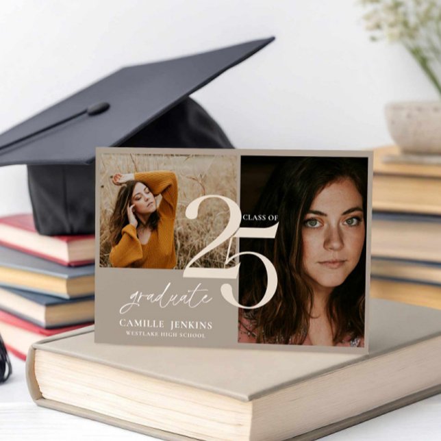 Snyggt Studenten klass 2025 Party Inbjudningar (Photo Graduation Announcement and Party Invitation)