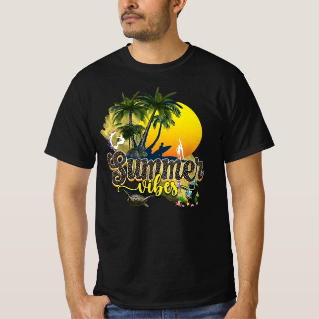 Snyggt Summer Beach Vibes T Shirt (Framsida)