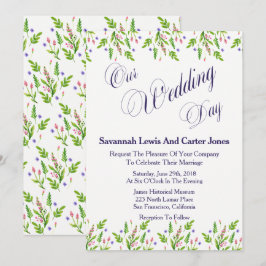 Snyggt Summer Flowers Bröllop Inbjudningar