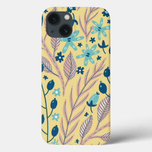 Snyggt Surreal Foliage Rosa Blue på Beige-Trendige