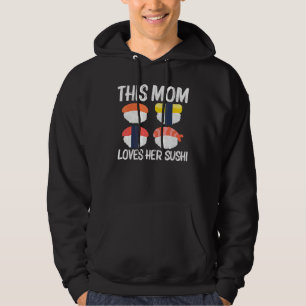 Snyggt Sushi För Mamma Mor Japanskt Sashimi Skaldj Hoodie